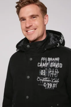 Herren CAMP DAVID & SOCCX Winterblouson mit abtrennbarer Kapuze und Artworks