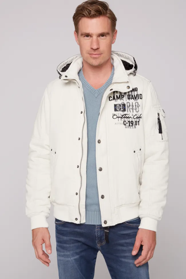 Herren CAMP DAVID & SOCCX Winterblouson mit abtrennbarer Kapuze und Artworks