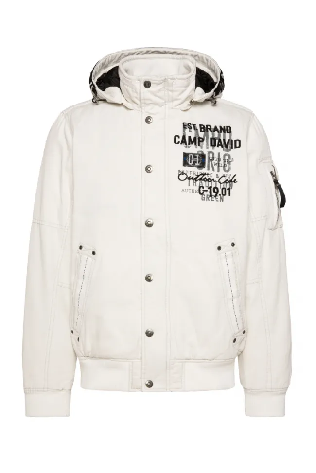 Herren CAMP DAVID & SOCCX Winterblouson mit abtrennbarer Kapuze und Artworks