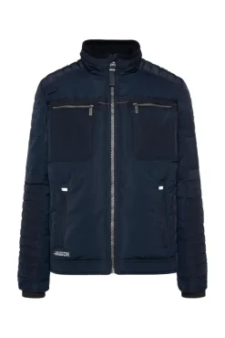Herren CAMP DAVID & SOCCX Winterjacke im Biker-Design blue navy