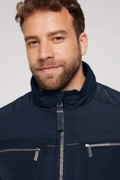 Herren CAMP DAVID & SOCCX Winterjacke im Biker-Design blue navy