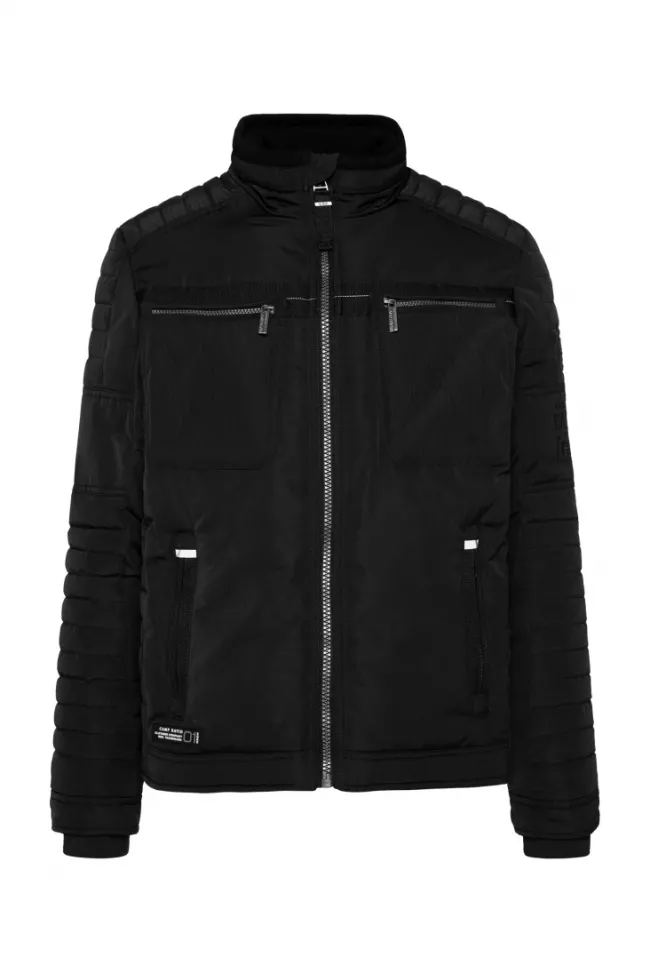 Herren CAMP DAVID & SOCCX Winterjacke im Biker-Design