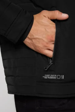 Herren CAMP DAVID & SOCCX Winterjacke im Biker-Design