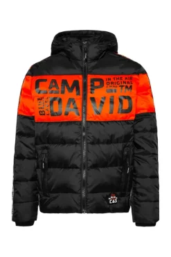 Herren CAMP DAVID & SOCCX Winterjacke mit Colour-Blocking und Logo-Design