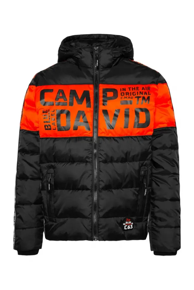 Herren CAMP DAVID & SOCCX Winterjacke mit Colour-Blocking und Logo-Design