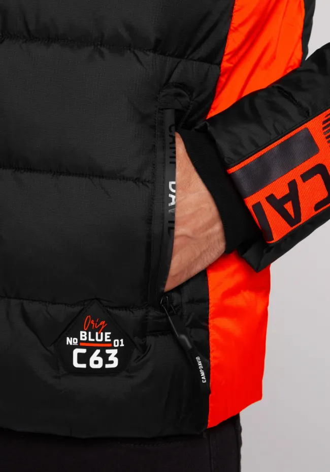 Herren CAMP DAVID & SOCCX Winterjacke mit Colour-Blocking und Logo-Design