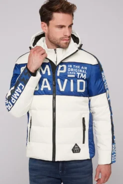 Herren CAMP DAVID & SOCCX Winterjacke mit Colour-Blocking und Logo-Design