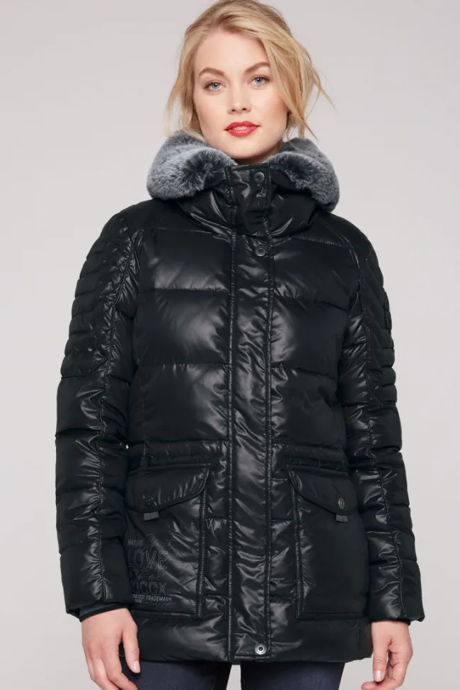 Damen CAMP DAVID & SOCCX Winterjacke mit hohem Kragen und Steppmuster