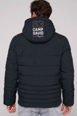 Herren CAMP DAVID & SOCCX Winterjacke mit Kapuze im Ski-Design blue navy