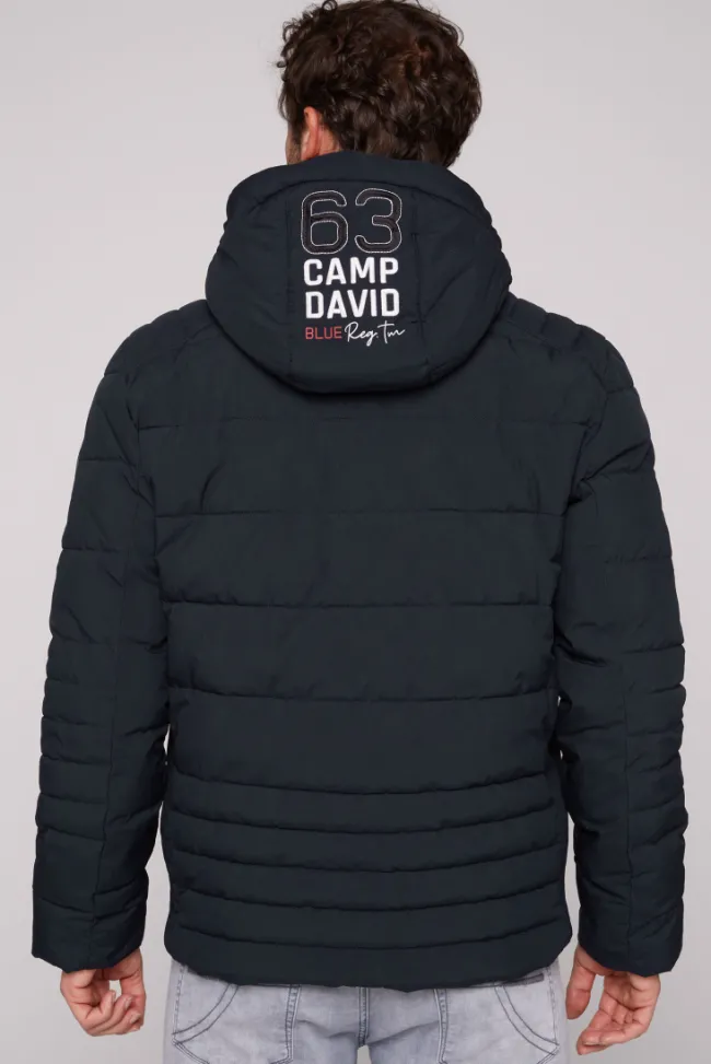 Herren CAMP DAVID & SOCCX Winterjacke mit Kapuze im Ski-Design blue navy