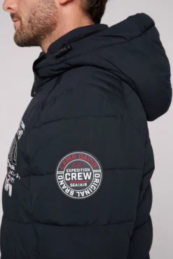 Herren CAMP DAVID & SOCCX Winterjacke mit Kapuze im Ski-Design blue navy