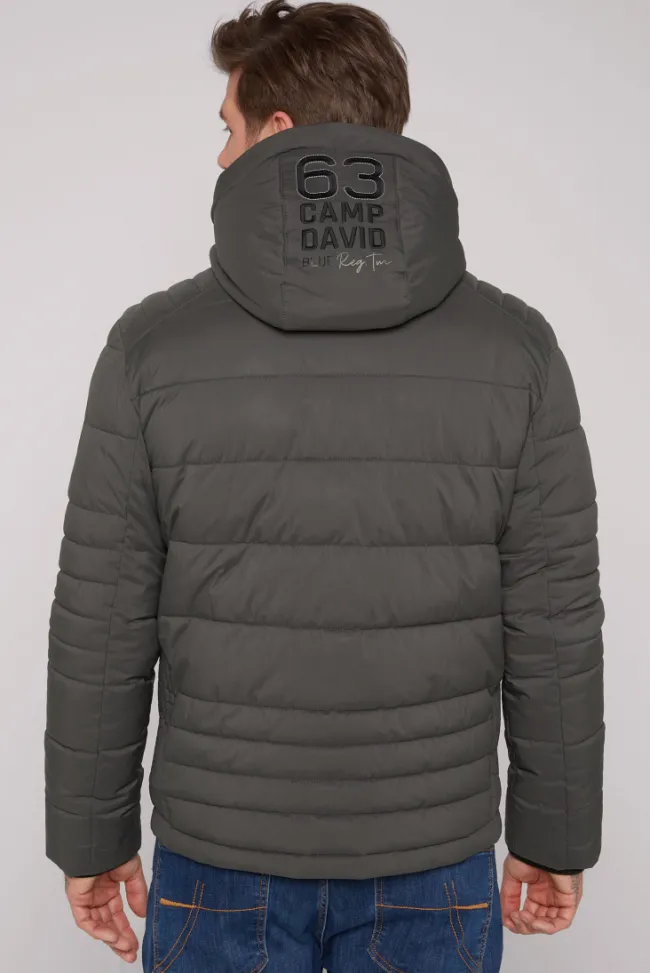 Herren CAMP DAVID & SOCCX Winterjacke mit Kapuze im Ski-Design dark anthra