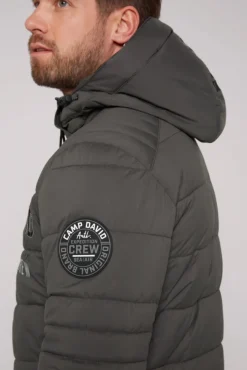 Herren CAMP DAVID & SOCCX Winterjacke mit Kapuze im Ski-Design dark anthra