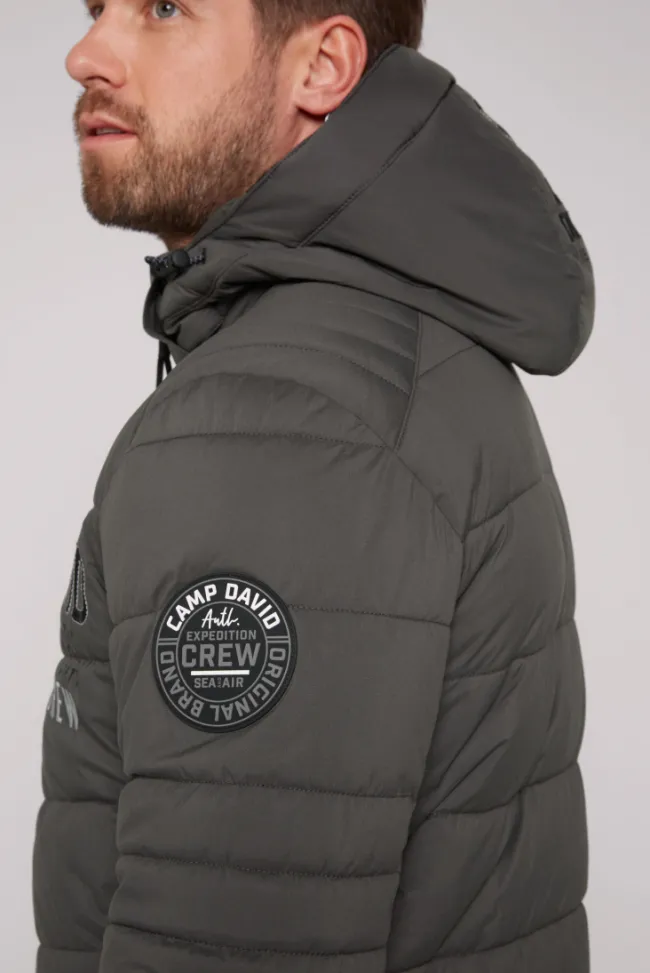 Herren CAMP DAVID & SOCCX Winterjacke mit Kapuze im Ski-Design dark anthra