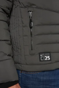 Herren CAMP DAVID & SOCCX Winterjacke mit Kapuze im Ski-Design dark anthra