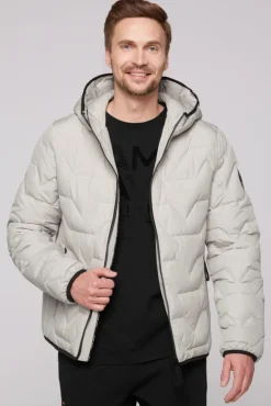Herren CAMP DAVID & SOCCX Winterjacke mit Stepp-Design light grey