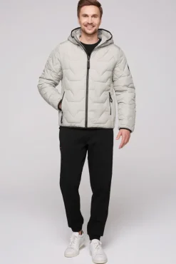 Herren CAMP DAVID & SOCCX Winterjacke mit Stepp-Design light grey
